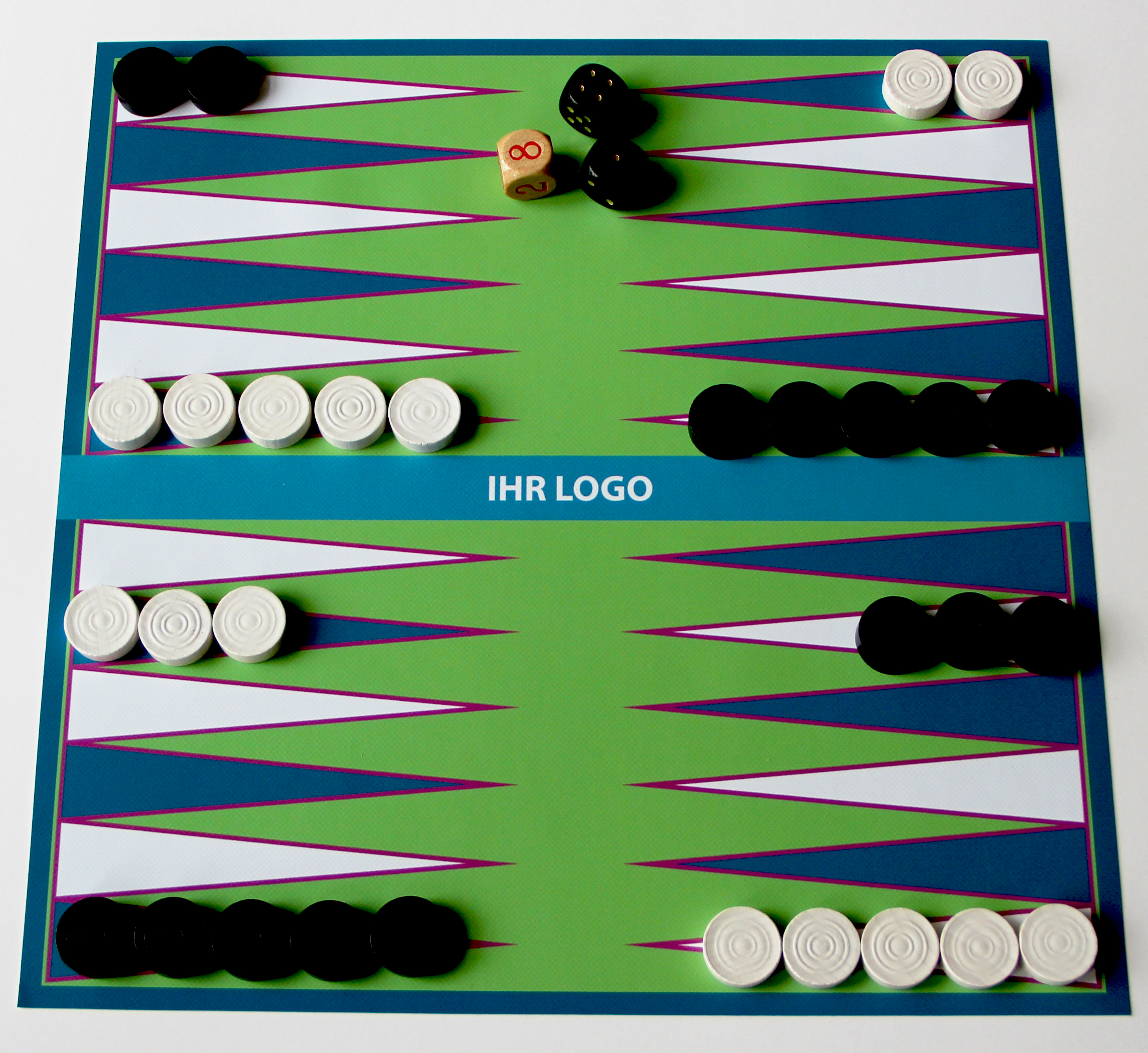 backgammon mit logo von spieltz
